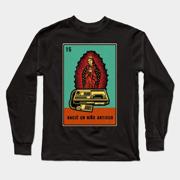 Vintage Video Game Console Loteria Long Sleeve T-Shirt by Kujo Vintage